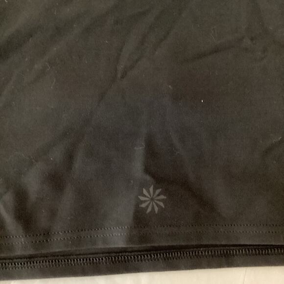 Athleta Long Line Sports Bra Padded Stretch Solid Black Small Pull On High Neck - Picture 4 of 7